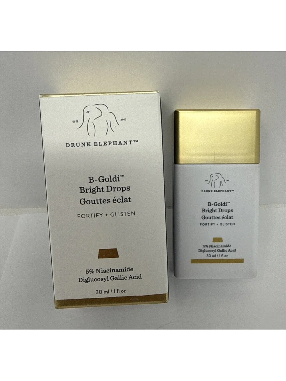 Drunk Elephant B-Goldi Bright Illuminating Drops - 1 Fl Oz / 30mL NIB  RM 3